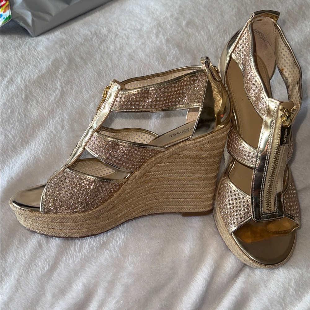 Michael Kors Shimmering Gold Sandals - Picture 2 of 10